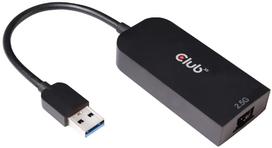 Adapteris Club 3D USB 3.2 Gen1 Type A to RJ45 CAC-1420 USB Type A Male, RJ-45, 0.25 m, juoda sp.