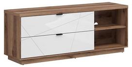 TV staliukas Forn, ąžuolo sp./balta sp., 156 cm x 42.5 cm x 61 cm