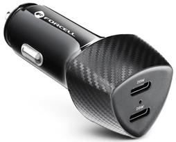 Automobilinis įkroviklis Forcell CC50-2C Dual USB-C, 2 x USB-C, juoda sp., 40 W