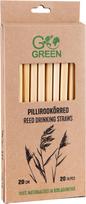 Daugkartinio naudojimo šiaudeliai GoGreen Reed Drinking Straws, 20 cm, nendrių pluoštas, ruda sp., 20 vnt.