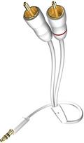 Kabelis in-akustik 3.5mm - 2 x RCA 3.5 mm male, 2 x RCA male, 7 m, balta sp.