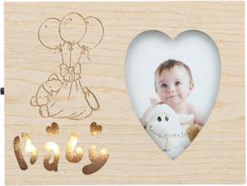 Nuotraukų rėmelis KPH Baby's Led Heart, 20 cm x 18 cm, šviesiai ruda sp.
