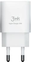 Telefono įkroviklis 3MK Hyper, USB 2.0/USB Type C, balta sp., 20 W