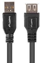 Kabelis Lanberg USB-A M/F USB 2.0, USB Type A, 1.8 m, juoda sp.