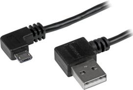 Kabelis StarTech Micro-USB - USB USB2AUB2RA1M Micro USB, USB, 1 m, juoda sp.