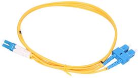 Tinklo kabelis Extralink G652D SM Duplex 3mm Patchcord SC/UPC, LC/UPC, 1 m, geltona sp.