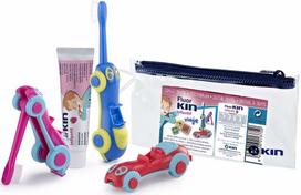 Kelioninis dantų priežiūros rinkinys KIN Cepillo Children Journey Toothbrush, (spalva/dizainas parenkami atsitiktine tvarka)
