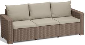 Lauko sofa Keter California 3, ruda sp./smėlio sp., 199 cm x 68 cm x 72 cm