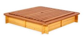Smėlio dėžė Sandbox, 120 x 120 cm, su dangčiu, ruda sp., 21 kg