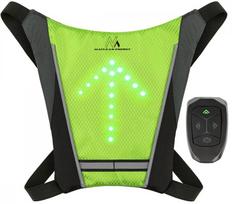 Šviesą atspindinti liemenė Maclean LED Indicator Light Vest MCE420, etileno vinilacetatas (eva)/silikonas/poliesteris, juoda sp./geltona sp.