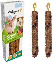 Skanėstas graužikams Vadigran Stixx Veggies Rabbits & Guinea Pig, triušiams/jūrų kiaulytėms, 0.15 kg, 2 vnt.
