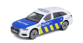 Žaislinė policijos mašina Bburago Audi A6 Avant Estonian Police 18-30415EE, mėlyna sp./balta sp.