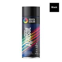 Aerozoliniai dažai Pentacolor Universal, paprastieji, matinė juoda sp., 0.4 l