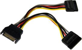 Kabelis StarTech 6in SATA Power Y Splitter Cable Adapter - M/F PYO2SATA SATA Power Male, 2 x SATA Power Female, 0.15 m, juoda sp.