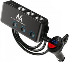 Adapteris Maclean 3x Car Cigarette Lighter, juoda sp.