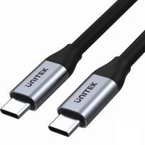 Laidas Unitek C14091ABK, 2 x USB-C, 200 cm, juoda sp./pilka sp.