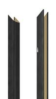 Vertikali durų stakta Domoletti, 209.5 cm x 14 - 18 cm x 1 cm, kairinė, antracito ąžuolo sp.