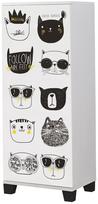 Batų spintelė Kalune Design Filinta Cats, balta sp./juoda sp., 38 cm x 50 cm x 127 cm