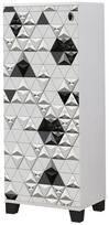 Batų spintelė Kalune Design Filinta 803, balta sp./juoda sp., 50 cm x 38 cm x 127 cm