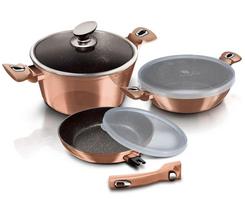 Puodų ir keptuvių rinkinys, su priedais Berlinger Haus Rose Gold Edition BH-7051