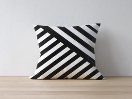 Dekoratyvinės pagalvėlės užvalkalas Mioli Decor 1116, balta sp./juoda sp., 43 cm x 43 cm