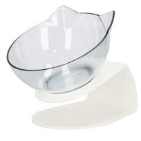 Stovas su dubenėliais šuniui Springos Cat Bowl, 0.5 l, 13 cm x 13 cm x 15 cm, skaidri sp./balta sp.