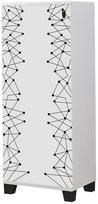 Batų spintelė Kalune Design Filinta 801, balta sp./juoda sp., 38 cm x 50 cm x 127 cm