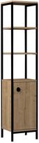 Laisvai pastatoma vonios spinta Kalune Design Derin, antracito sp./ąžuolo sp., 34 cm x 38 cm x 161.8 cm