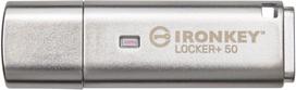 USB atmintinė Kingston IronKey Locker+ IKLP50/16GB, sidabro sp., 64GB