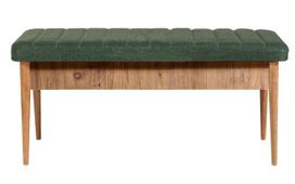 Prieškambario suoliukas Kalune Design Vina 1070-1, pušies sp/žalia sp., 110 cm x 40 cm x 51 cm