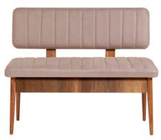 Prieškambario suoliukas Kalune Design Vina Bank, pilka sp./riešuto sp., 110 cm x 46 cm x 85 cm