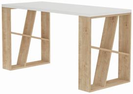 Rašomasis stalas Kalune Design Honey 855DTE3813, 140 cm x 60 cm, 75 cm, ąžuolo sp./balta sp.