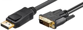 Laidas MicroConnect DisplayPort to DVI-D DisplayPort male, DVI-D male, 5 m, juoda sp.