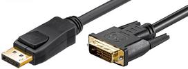 Laidas MicroConnect DisplayPort to DVI-D DisplayPort male, DVI-D male, 1 m, juoda sp.