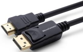 Laidas MicroConnect DisplayPort to HDMI HDMI male, Displayport male, 10 m, juoda sp.