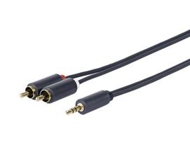 Kabelis Vivolink PROMJRCA7 3.5 mm, 2 x RCA male, 25 m, juoda sp.