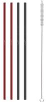 Daugkartinio naudojimo šiaudeliai su valymo šepetėliu Lamart LT7054, 21.5 cm, nerūdijantysis plienas, įvairių spalvų, 4 vnt.