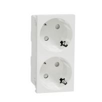 Dvivietis kištukinis lizdas Schneider Electric NU306618, su įžeminimu, balta sp.