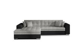 Kampinė sofa Sorento Berlin 01, Soft 11, juoda sp./pilka sp., kairinė, 195 x 295 cm x 80 cm