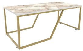 Kavos staliukas Kalune Design Wendy, aukso sp./balta sp., 120 cm x 60 cm x 48 cm