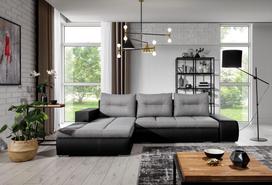 Kampinė sofa Ottavio Sawana 21, Soft 11, juoda sp./pilka sp., kairinė, 180 x 275 cm x 85 cm