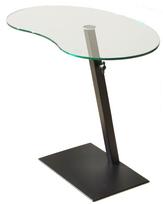 Kavos staliukas Kalune Design Fagioli, skaidri sp./juoda sp., 40 cm x 70 cm x 45 - 75 cm