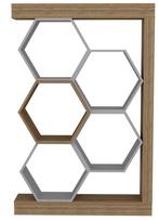 Pastatoma lentyna Kalune Design Artemis 322RTC1114, balta sp./riešuto sp., 140 cm x 90 cm x 24.6 cm