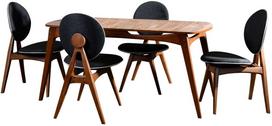 Valgomojo komplektas Kalune Design Touch, riešuto sp./antracito sp.