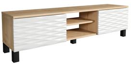 TV staliukas Kalune Design Linda, balta sp./medžio sp., 150 cm x 35 cm x 40.3 cm