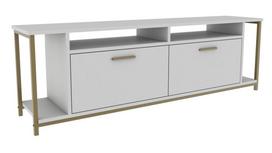 TV staliukas Kalune Design Omar, aukso sp./balta sp., 35 cm x 160 cm x 50.8 cm