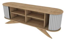 TV staliukas Kalune Design Stor, ąžuolo sp./balta sp., 180 cm x 43 cm x 60 cm
