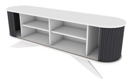 TV staliukas Kalune Design Stor, antracito sp./balta sp., 180 cm x 43 cm x 60 cm