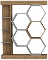 Pastatoma lentyna Kalune Design Sueno 322RTC1112, balta sp./riešuto sp., 177.4 cm x 140 cm x 29.6 cm