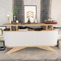 Konsolinis staliukas Kalune Design Stor, ruda sp./balta sp., 43 cm x 150 cm x 75 cm